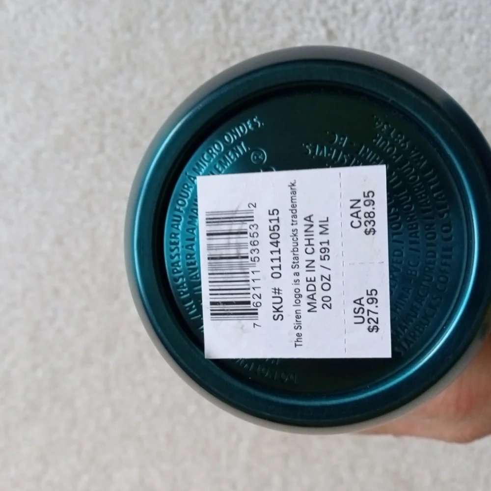 Starbucks Spring 2023 teal mermaid vacuum insulated 20 oz water bottle NWT